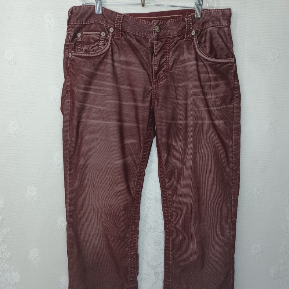 Stitch's Men's Burgundy Corduroy Pants
